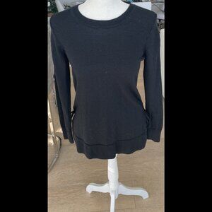 J Crew Women’s Thin Merino Wool Side Slit Sweater With Ties Black Size XS